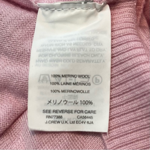 J. Crew Size Medium Pink Lilac Open Back-Tie Merino Wool Sweater Shirt Crewneck - Picture 7 of 8